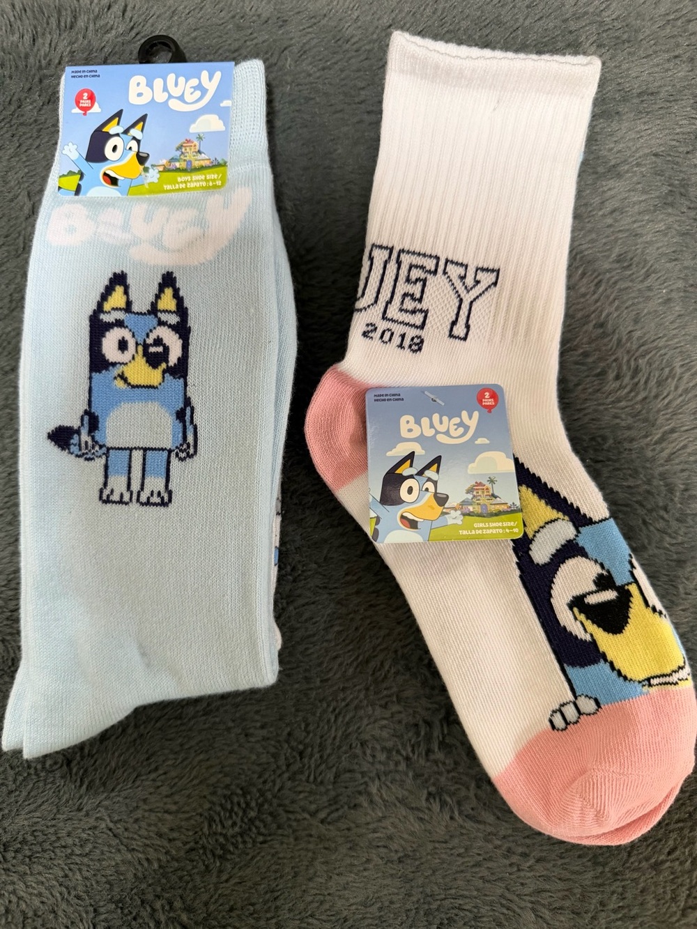 Bluey Kids Crew Socks - Character Design- 2 packs